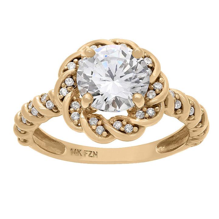 Diamonart Womens 1 1/2 Ct. T.w. Lab Created Cubic Zirconia White Engagement Ring