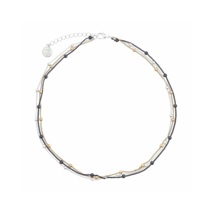 Liz Claiborne Hematite 3-strand Chain Necklace