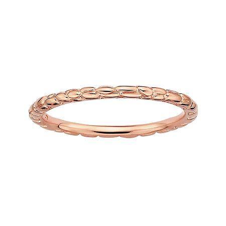 Personally Stackable 18k Rose Gold Over Sterling Silver 1.5mm Twisted Ring