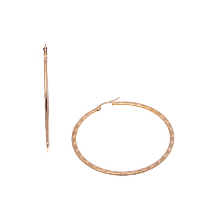 18k Rose Gold Ion-plated Stainless Steel 57mm Skinny Hoop Earrings