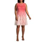 Danny & Nicole Sleeveless Ombre Fit & Flare Dress - Plus