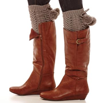 Mixit&trade; Open-weave Pom Pom Boot Toppers