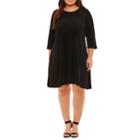 Spence 3/4 Sleeve Shift Dress-plus