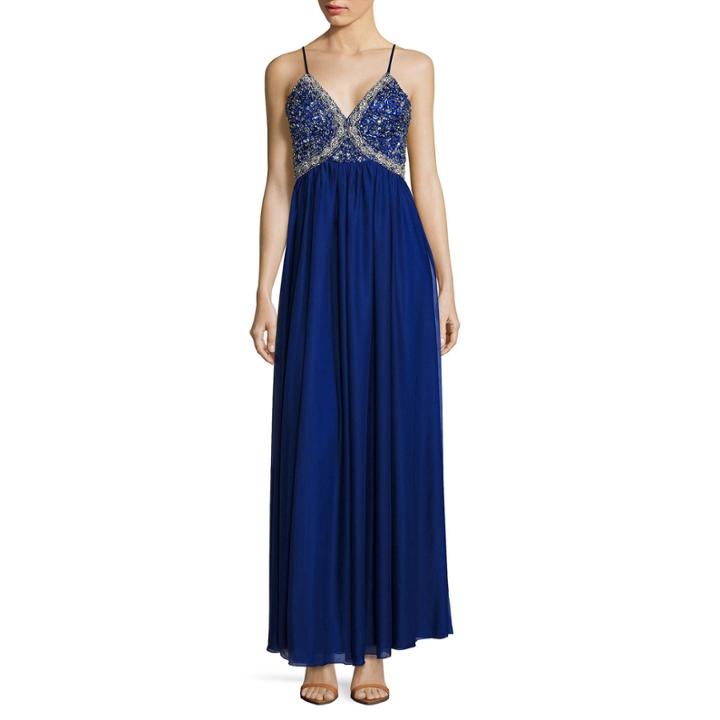 My Michelle Sleeveless Beaded Evening Gown-juniors