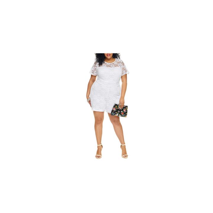 Fashion To Figure Sunflower Lace Romper-plus