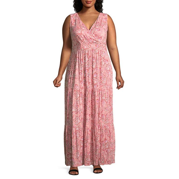 St. John's Bay Sleeveless Paisley Maxi Dress - Plus