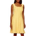 London Times Sleeveless Eyelet Fit-and-flare Dress
