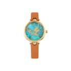 Decree Blue Marble Dial Womens Brown Strap Watch-pts2924gdcg