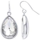 Sparkle Allure Sparkle Allure Clear Pure Silver Over Brass Pear Drop Earrings