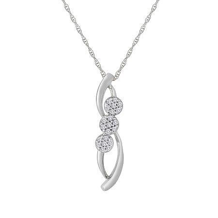 Diamond Blossom 1/10 Ct. T.w. Diamond 10k White Gold Swirl Pendant Necklace