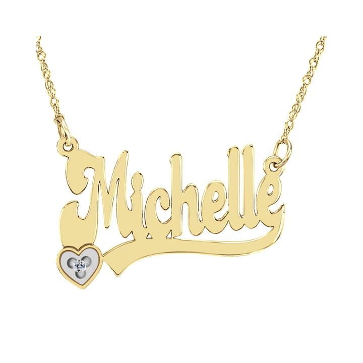 Personalized Diamond-accent 14k Gold Over Sterling Silver Name Necklace