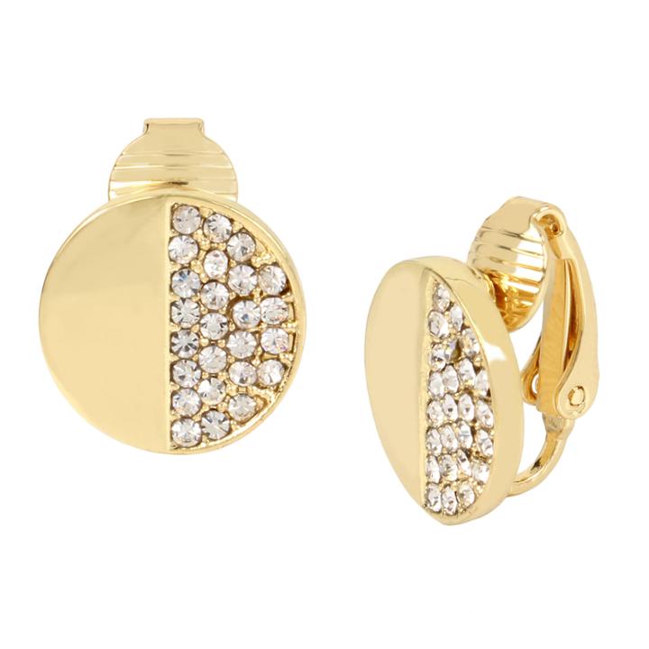 Worthington Gold-tone Clip-on Disc Earrings