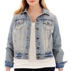 Stylus&trade; Destructed Denim Jacket - Plus