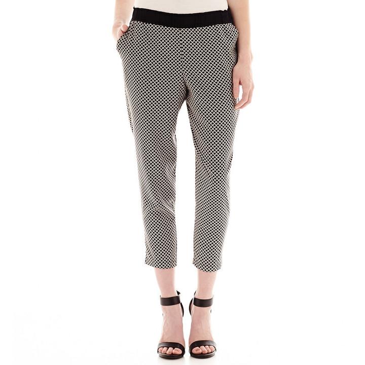 A.n.a Print Woven Cropped Soft Pants - Petite