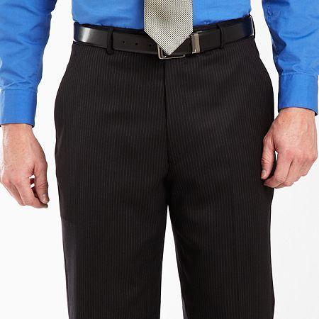 Stafford Black Stripe Dress Pants - Portly
