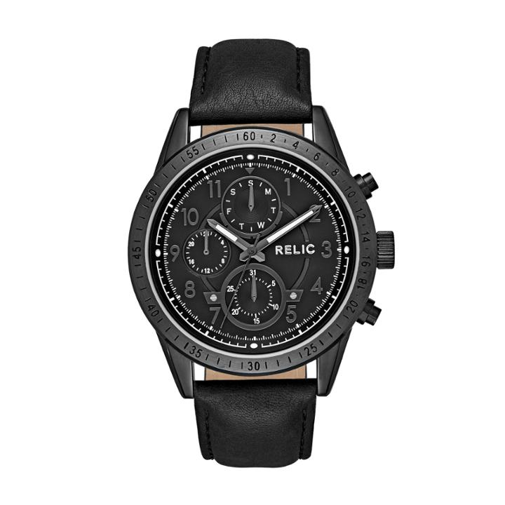 Relic Mens Black Strap Watch-zr15938