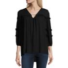 A.n.a 3/4 Sleeve Balloon Sleeve Peasant Top