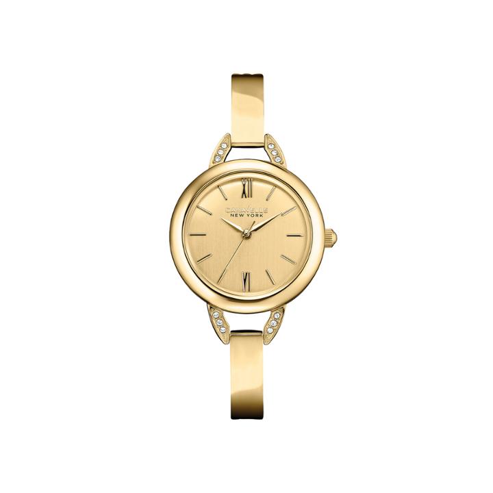 Caravelle New York Womens Champagne Dial & Gold-tone Bangle Watch 44l129