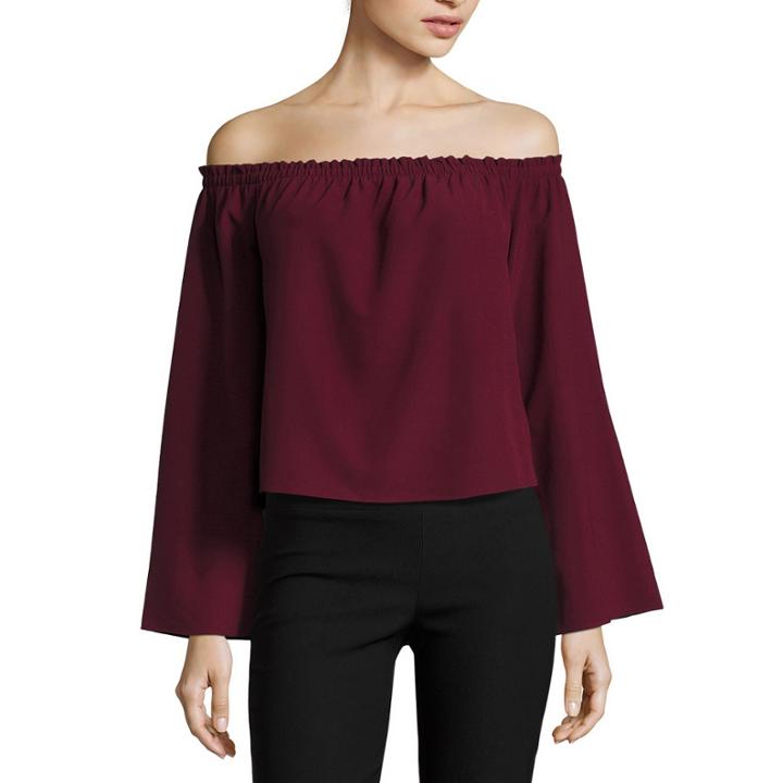 Fire Long Sleeve Woven Blouse-juniors