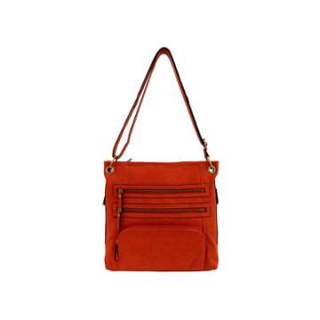 Bueno Of California Veg Tan Triple Zip Crossbody