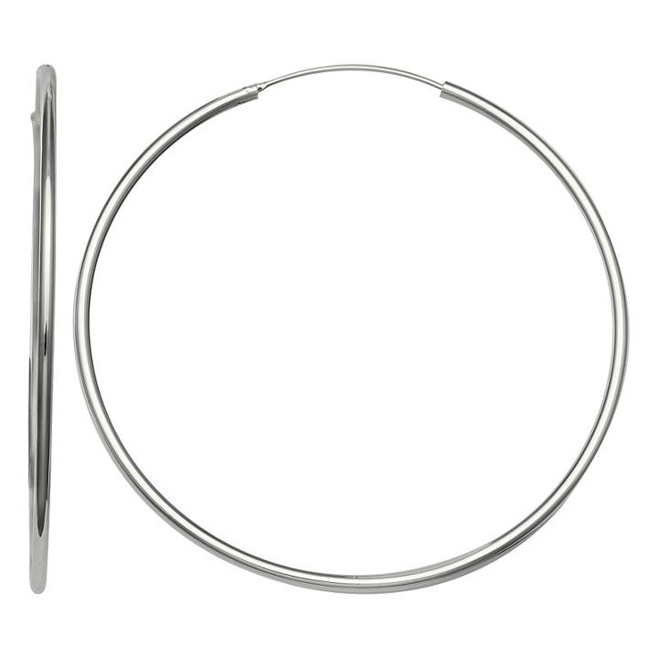 Silver Reflections Silver Plated 70mm Endless Pure Silver Over Brass 70mm Round Hoop Earrings
