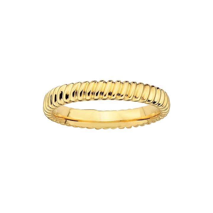 Personally Stackable 14k Yellow Gold Over Sterling Silver 3.5mm Twisted Ring