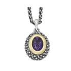 Sterling Silver Genuine Amethyst Pendant Necklace