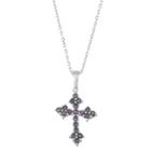 Womens Multi Color Topaz Sterling Silver Pendant Necklace