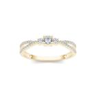 1/4 Ct. T.w. Diamond 10k Yellow Gold 3-stone Engagement Ring