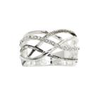 City X City Crisscross Crystal-accent Sterling Ring