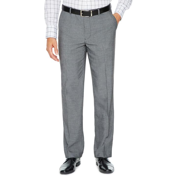 Jf J.ferrar Checked Stretch Slim Fit Suit Pants