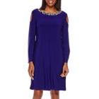 Scarlett Cold-shoulder Beaded-neck Dress