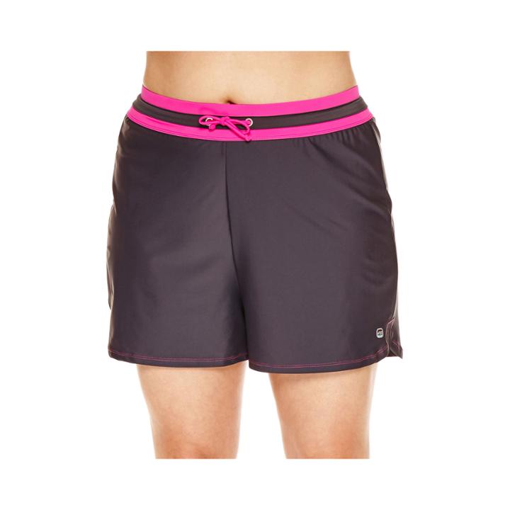 Free Country Drawstring Solid Swim Shorts - Plus