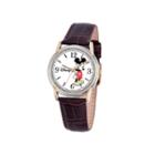 Disney Mickey Mouse Mens Brown Strap Watch-w000543