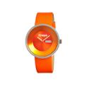 Crayo Unisex Button Orange Leather-band Watch With Day & Date Cracr0205