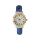 Olivia Pratt Womens Gold-tone White Dial Blue Bangle Watch 14164