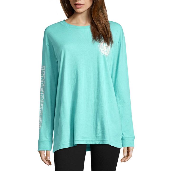 Flirtitude Long Sleeve Unedited Graphic T-shirt - Juniors