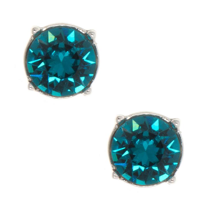 Gloria Vanderbilt Blue 9.5mm Circle Stud Earrings