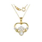 Cultured Freshwater Pearl And Diamond-accent Claddagh Pendant Necklace