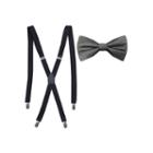 Jf J. Ferrar Solid Lurex Bow Tie And Suspender Set