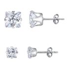 Silver Treasures 2-pack White Earring Sets