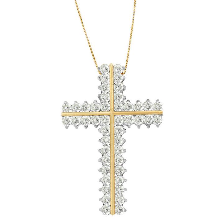 Womens 4 Ct. T.w. White Diamond 10k Gold Pendant Necklace