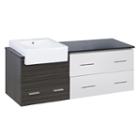 60.75-in. W Wall Mount White-dawn Grey Vanity Setfor 3h4-in. Drilling Black Galaxy Top