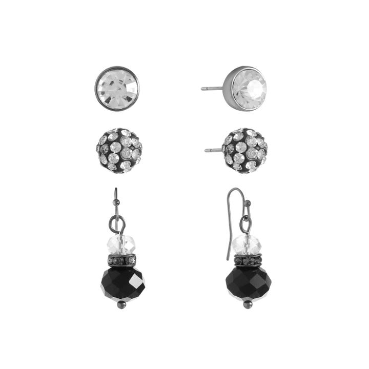 Liz Claiborne Womens 3 Pair Black Jewelry Set