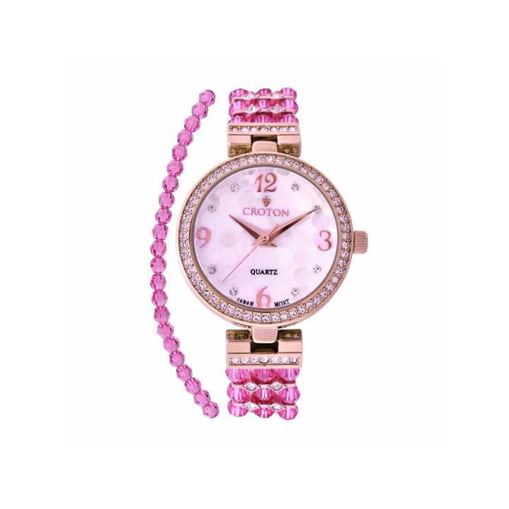 Croton Purple Swarovski Womens Purple 2-pc. Watch Boxed Set-cn207563rgpp