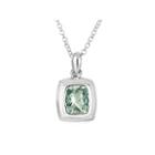 Womens Green Amethyst Sterling Silver Pendant Necklace