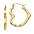 10k Gold 26mm Heart Hoop Earrings