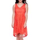 Dr Collection Sleeveless Lace High-low Fit-and-flare Dress - Petite