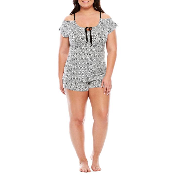 Daisy Fuentes Flutter Sleeve Short Set - Women's