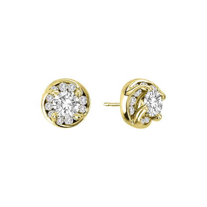 2 Ct. T.w. Diamond Stud Earrings In 14k Yellow Gold
